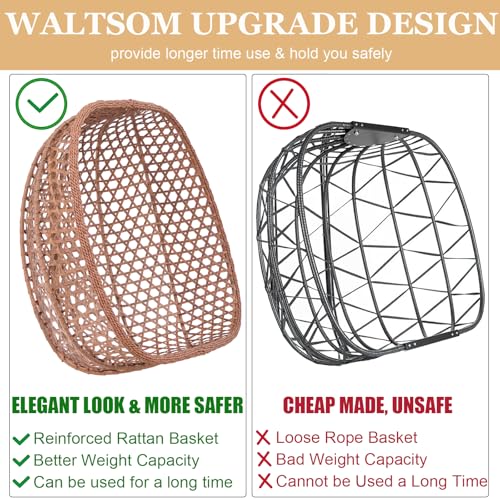 Double Swing Egg Chair with Stand (Double Seat-bronze Frame + Beige Cushion)