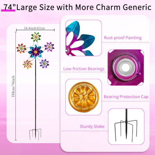 Outdoor Kinetic Wind Spinner (Flower)