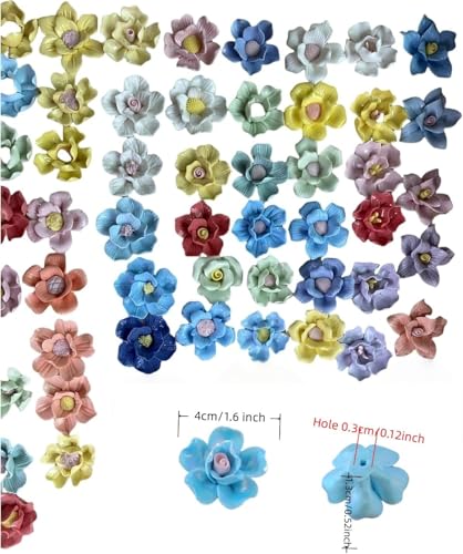 10PCS 3D Flower Ceramics Mosaic Tiles (3D Flower - Sky Blue)