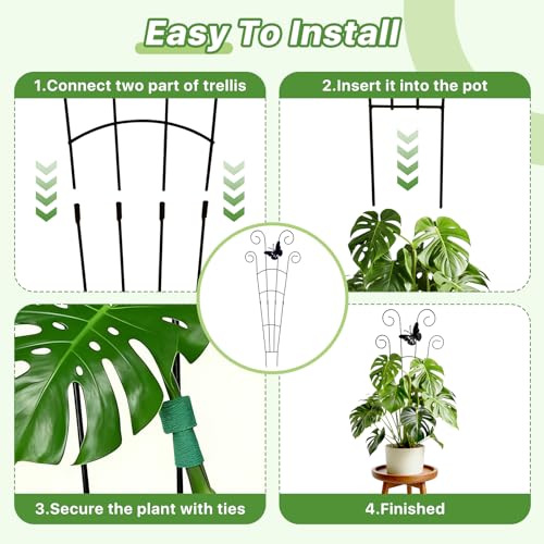 4 Pack 30 Inch Taller Plant Trellis for Potted Climbing Plants Indoor (30inch)