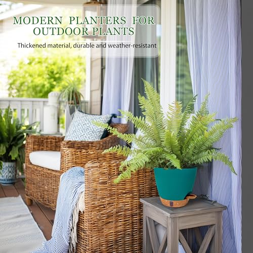 2 Pack 8 inch Plant Pots (Turquoise / 8 inch)