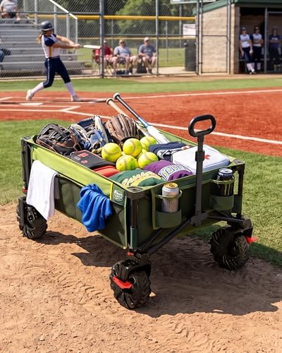 600L Beast Wagon 26" W Extra Wide All Terrain Folding w (Green / 600L)