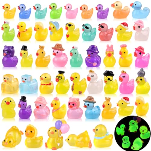 50PCS Mini Resin Ducks Little Ducks (Luminous Various Ducks-50pcs)