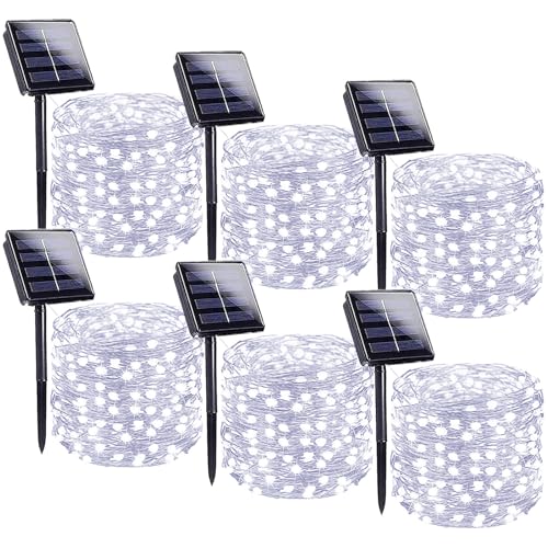 Solar String Lights Outdoor (Cool White / 6 Pack(100LED))