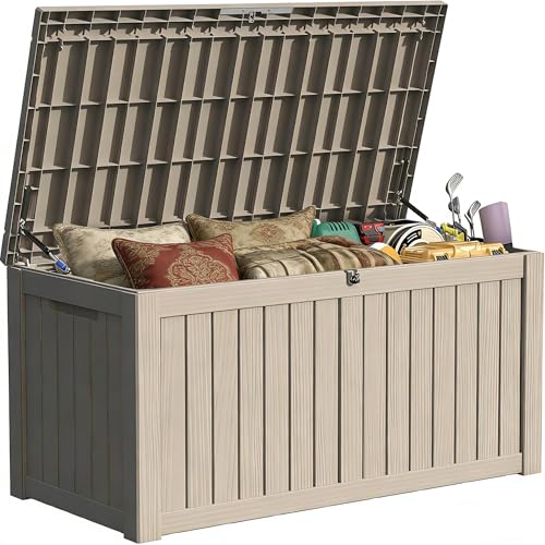 150 Gallon Outside Storage Box & Bench (Grey / 150GAL)