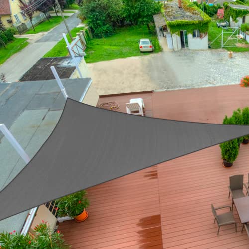 08'X08'X08' Sun Shade Sail Dark Gray Curved Triangle (Dark Gray / 8'X8'X8'custom)
