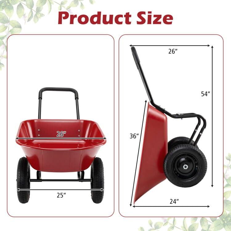 Dual Wheel Wheelbarrow (Red)