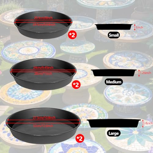 6 Pcs Round Stepping Stone Molds (Round-Black2)