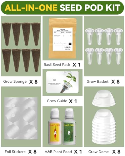 Herb Seed Pod Kit Compatible with AeroGarden Hydroponics Growing System (8-pods / Basil)