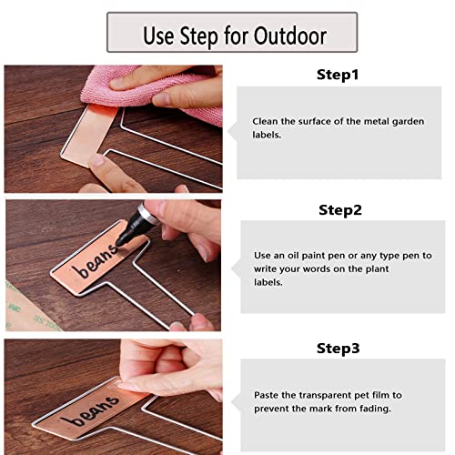 25PCS Copper Metal Plant Tags Plant Labels with 50Pcs Labels (4 inch / 25pcs Copper Metal)