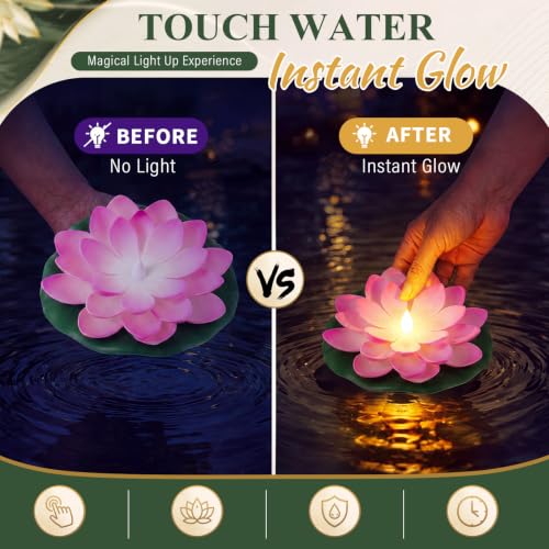 24 Pcs Floating Lotus LED Lights (6 Colors / 5.91 Inch)