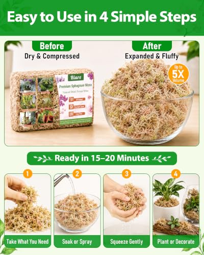 3.3LB Premium Sphagnum Moss for Plants (52.8 Ounce)
