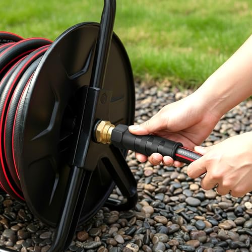 Heavy Duty Garden Hose 50ft (Black+Red / 50ft)