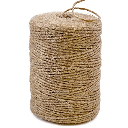 PerkHomy Natural Jute Twine 600 Feet Long Twine String for Crafts Gift Wrapping Packing Gardening Crochet Knitting Macrame Decor (600 Foot)