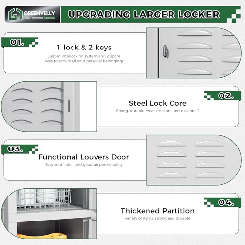 Metal 5 Tier Lockers for Employees Steel Lockers for Gym (Grey / 5 doors)