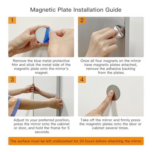 Magnetic Nano Shatterproof Safety Mirror (White / 47"L x 12"W)