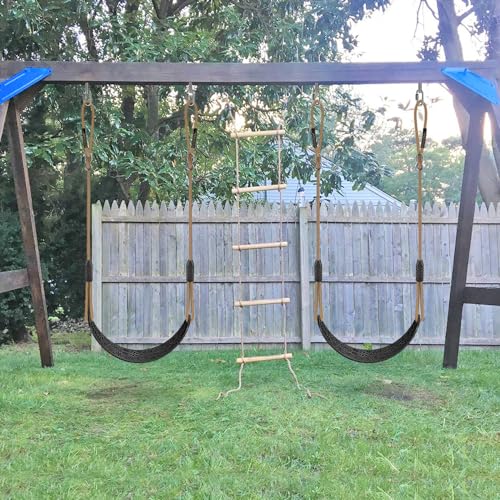 Swing Set Accessories Kids Swing Seat with Adjustable Rope (Black Swing Seat (2 Pack))