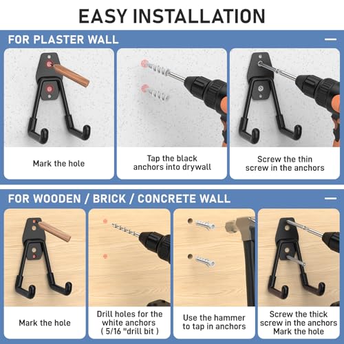 Garage Hooks Anti (30 Pack Black)