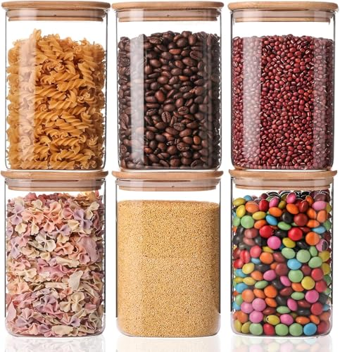 6 Pack Glass Food Storage Jars 37 oz