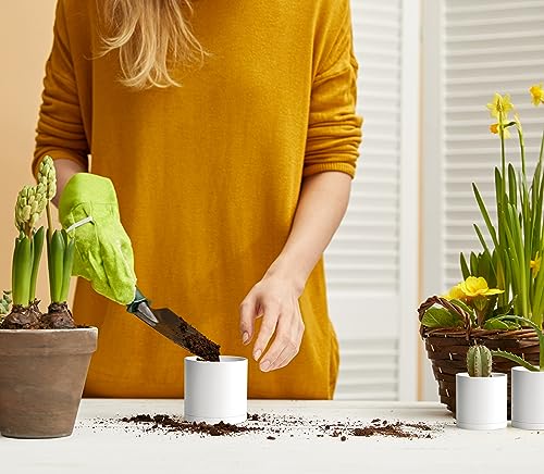 12 Pack Mini White Plastic Planters with Saucers (3")
