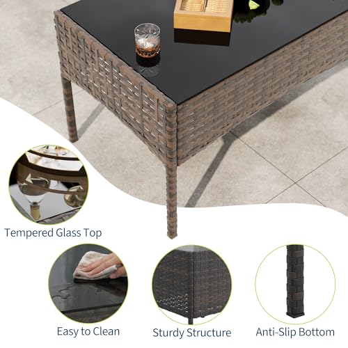 4 Piece Patio Furniture Set (Blue / 4 Pieces)