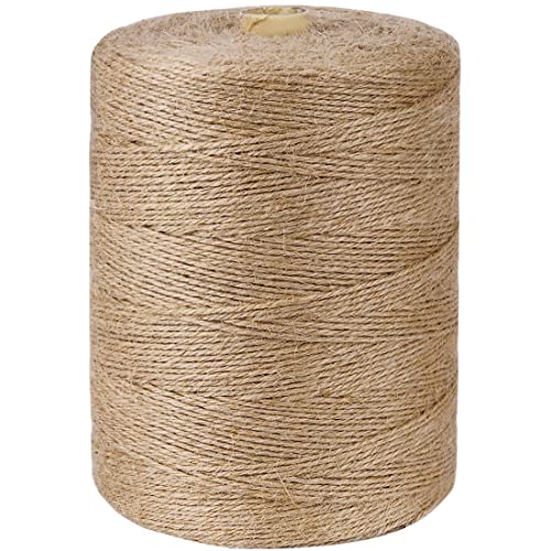 PerkHomy Jute Twine String 3600 Feet Natural Thin for Craft Gardening Plant Gift Wrapping Tag Art Wedding Home Decoration Packing Material Christmas Bulk (3600 Foot)