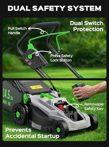 40V 16" Cordless Electric Lawn Mower with 4.0Ah Battery (Green)