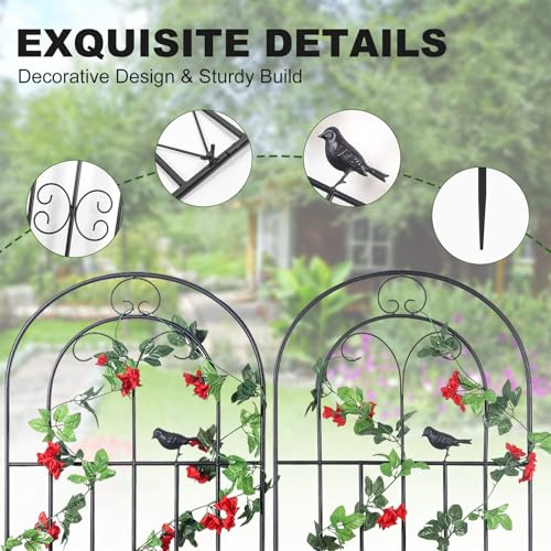 4 Pack 86.7" H x 19.7" WMetal Garden Trellis with Black Coating (86.7" H)