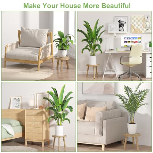 5 Pack Wood Plant Stands Indoor (light burnt color / 5 Pack)