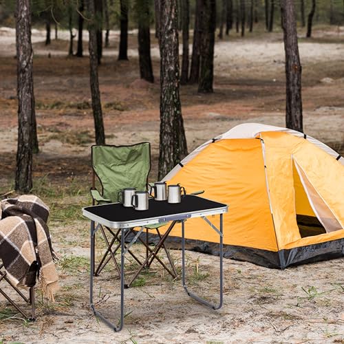 2.0 Ft Folding Portable Camping Table (Black / 2 FT)