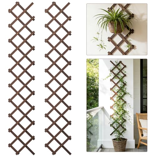 Expandable Wooden Lattice (Brown-2PC / 13" x 68")