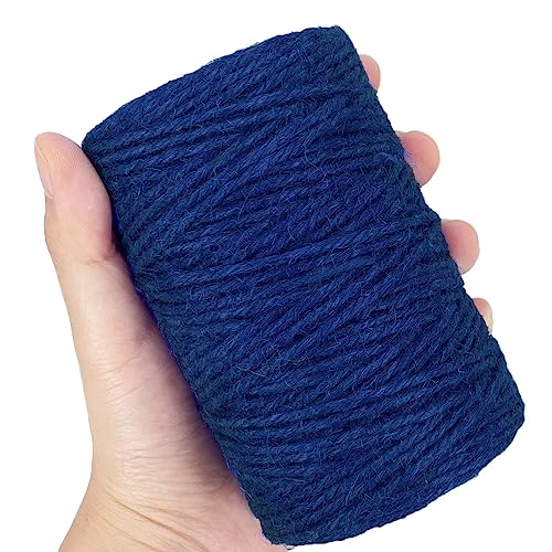 Royal Blue 2.5mm Jute Twine 328 Feet Heavy Duty Garden Twine String for Gardening Plant Crafts and Decorative Projects (328 Foot)