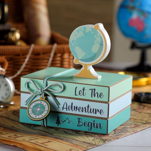 4 Pcs Travel Themed Party Decorations Adventure Await Table Toppers (Earth Travel)