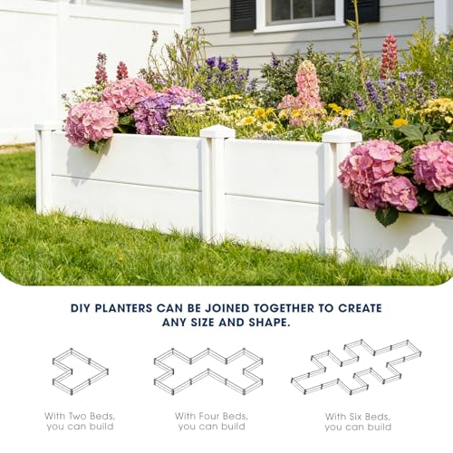 8x4x1ft Vinyl Raised Garden Bed (White / 8x4x1FT)