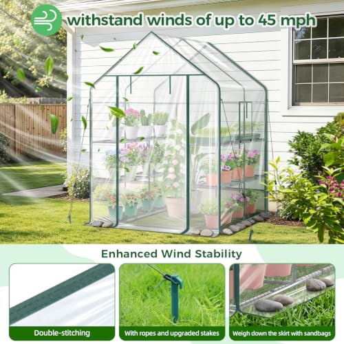 Plastic Greenhouse for Outdoors (Clear / 3 Tier 12 Shelves)