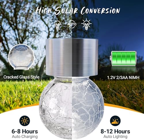Solar Lights Outdoor Garden Decor Hanging Lantern for Outside 8 Pc (Cold White / 2.4" × 2.4" × 5.2")