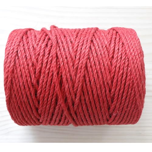4mm x 100 Feet Red Jute Rope (Red / 4mm x 100 Ft)