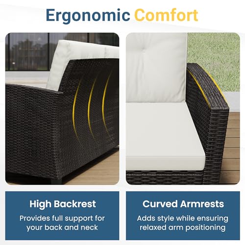 4 Piece Patio Furniture Set (Beige / 4)