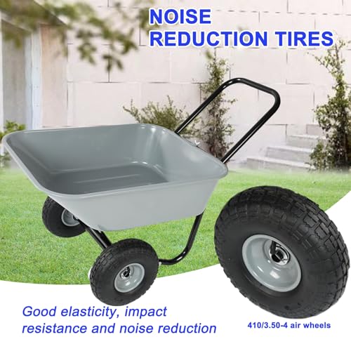 Dual Wheel Wheelbarrow (Gray)