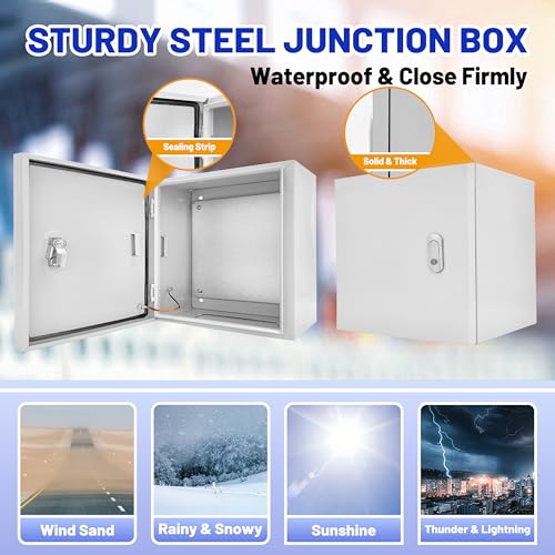 Outdoor Electrical Box 12x12x8 NEMA 4X IP66 Waterproof Junction Box