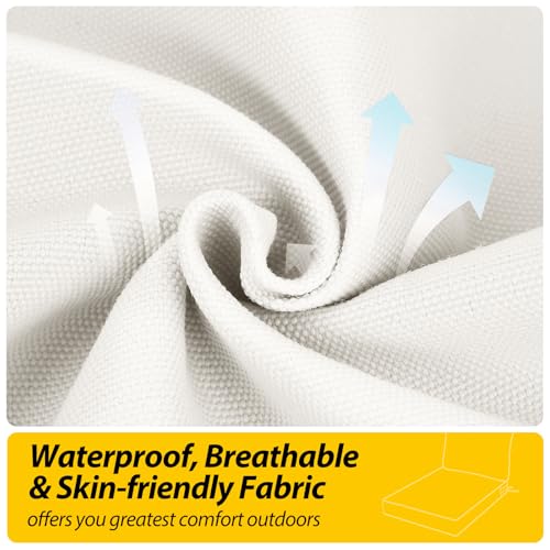 Outdoor Chair Cushions (Linen White / 21"x21"x3" / 21"x17")