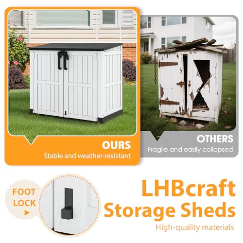 Outdoor Storage Cabinet 36 Cu Ft with Lockable Doors (Black-Ashen / 29.1"×51.1"×43.3")