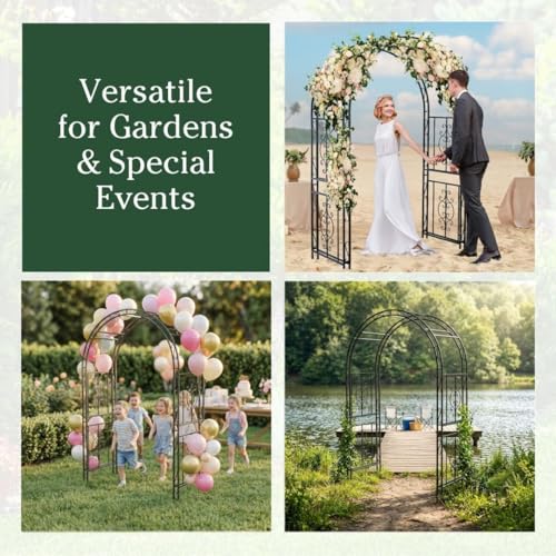 Arch Metal Outdoor Garden Arbor (Brown Montebello)