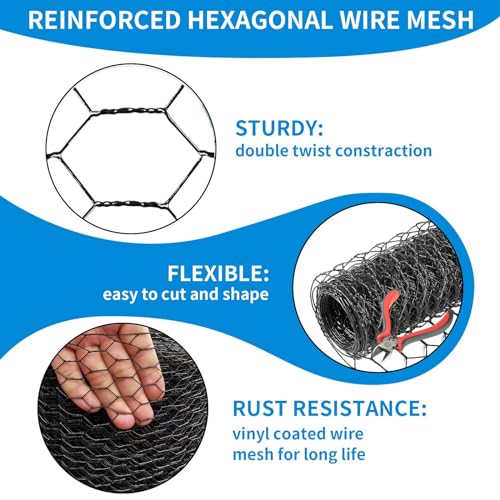 72'' x 150' Black Chicken Wire Fencing (19 gauge 72'' x 150')