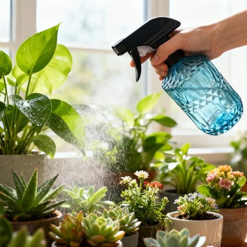 Glass Water Spray Bottle (Blue)