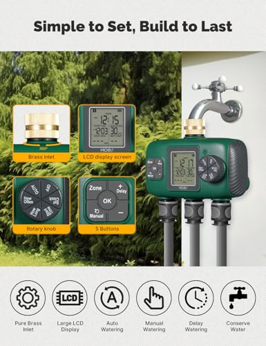 3 Zone Sprinkler Timer for Garden Hose (3 Outlet)