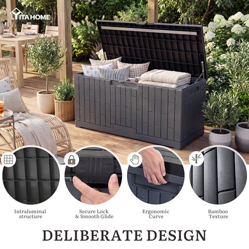 120 Gallon Outdoor Storage Deck Box (Deck Box / 120 Gallon / Dark Gray)
