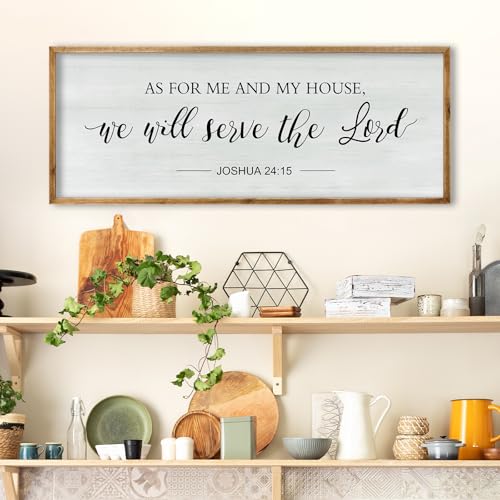 As for Me and My House We Will Serve the Lord Wall Decor 32"×12" Wood (32"L x 12"W / As for Me and My House (Wood))