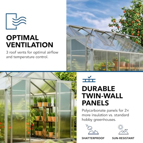 Topas 6 7.4x12.6 ft Walk in Greenhouse 6mm Polycarbonate