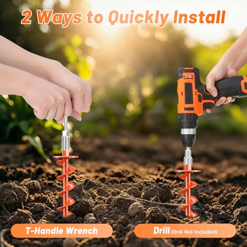 Ground Anchors Screw in Heavy Duty (Bright Orange / 15 Inch)